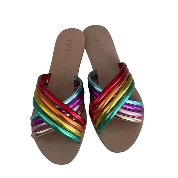 RAYE Ziggy Rainbow Leather Pride Sandals – Women’s 8 Sold Out - Picture 2 of 4